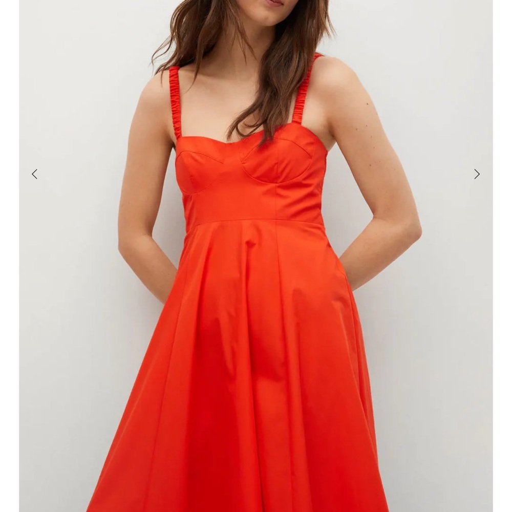 Mango Cotton dress with seams